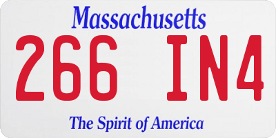 MA license plate 266IN4