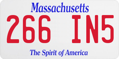 MA license plate 266IN5