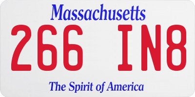 MA license plate 266IN8