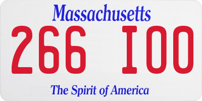 MA license plate 266IO0