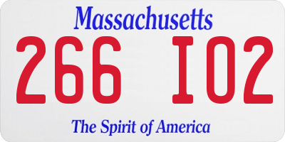 MA license plate 266IO2