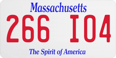 MA license plate 266IO4