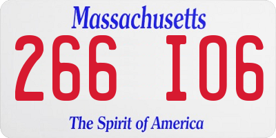 MA license plate 266IO6