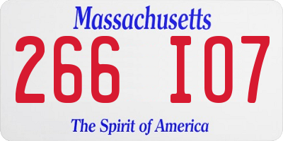 MA license plate 266IO7