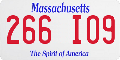MA license plate 266IO9