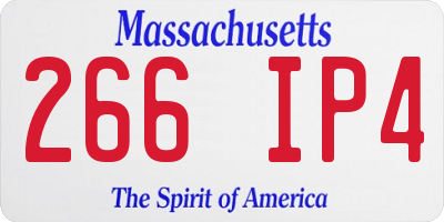MA license plate 266IP4