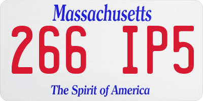 MA license plate 266IP5