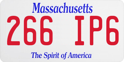 MA license plate 266IP6
