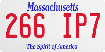 MA license plate 266IP7