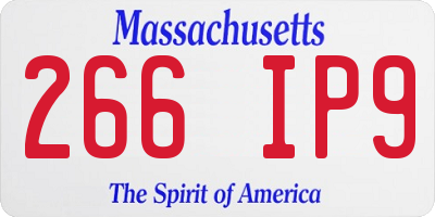 MA license plate 266IP9