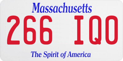 MA license plate 266IQ0