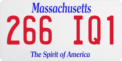 MA license plate 266IQ1
