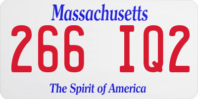 MA license plate 266IQ2