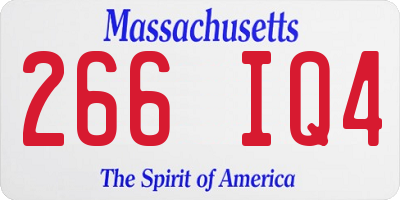 MA license plate 266IQ4