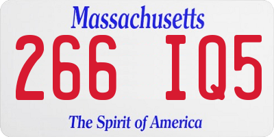 MA license plate 266IQ5