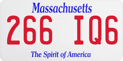 MA license plate 266IQ6
