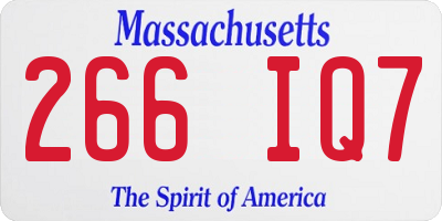 MA license plate 266IQ7