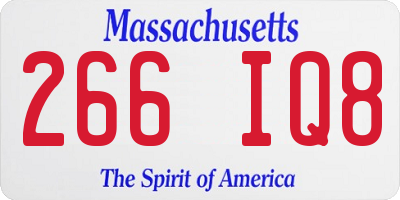MA license plate 266IQ8