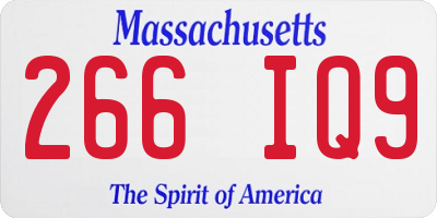 MA license plate 266IQ9