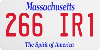MA license plate 266IR1