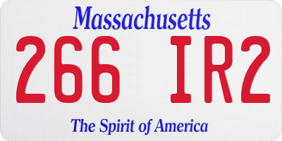 MA license plate 266IR2