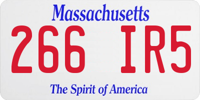 MA license plate 266IR5