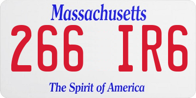 MA license plate 266IR6