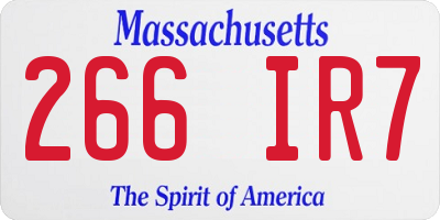 MA license plate 266IR7
