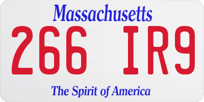 MA license plate 266IR9