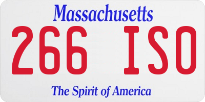 MA license plate 266IS0