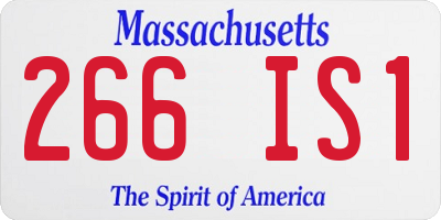 MA license plate 266IS1