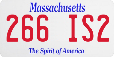 MA license plate 266IS2