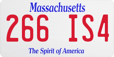 MA license plate 266IS4