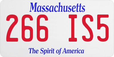MA license plate 266IS5