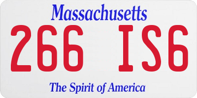 MA license plate 266IS6