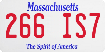 MA license plate 266IS7