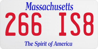 MA license plate 266IS8