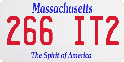 MA license plate 266IT2