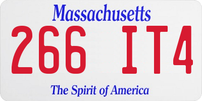 MA license plate 266IT4