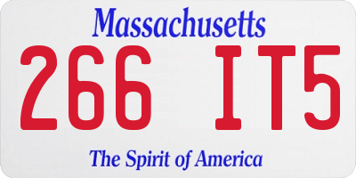 MA license plate 266IT5