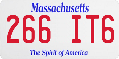 MA license plate 266IT6