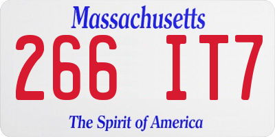 MA license plate 266IT7