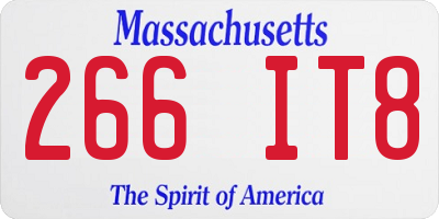 MA license plate 266IT8