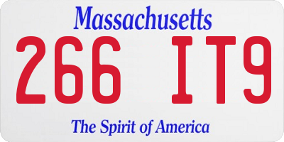 MA license plate 266IT9