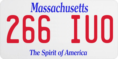 MA license plate 266IU0