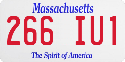 MA license plate 266IU1