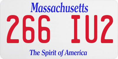 MA license plate 266IU2