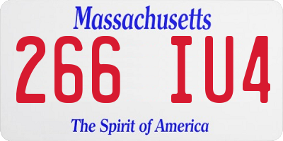 MA license plate 266IU4