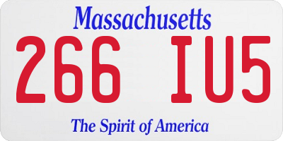 MA license plate 266IU5