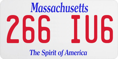 MA license plate 266IU6